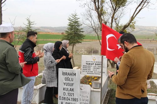17.03.1986 Tarihinde Çanakkale'de Şehit Olan Aziz Şehidimiz Polis Memuru Yakup ŞAHİN, Kabri Başında Anıldı